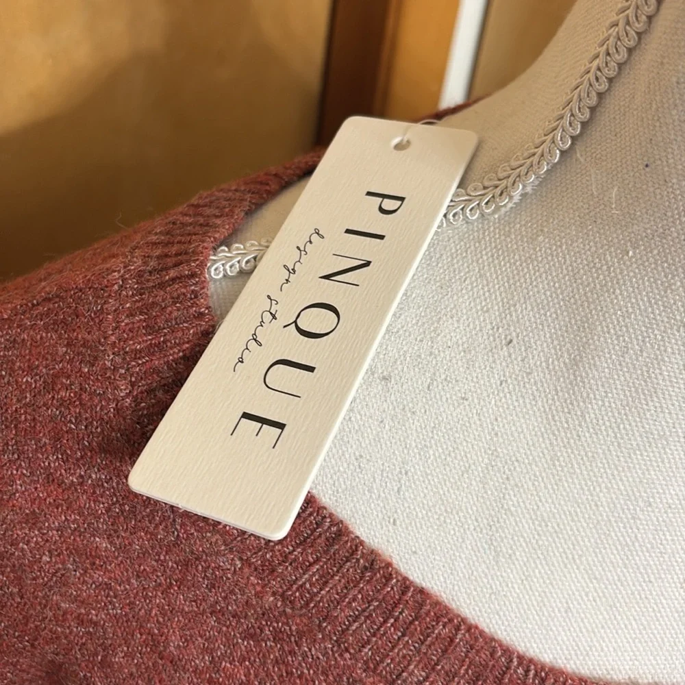 NWT Pinque Design Studio From Stitch Fix Rust Stone Combo Long Sleeve Sweater XL